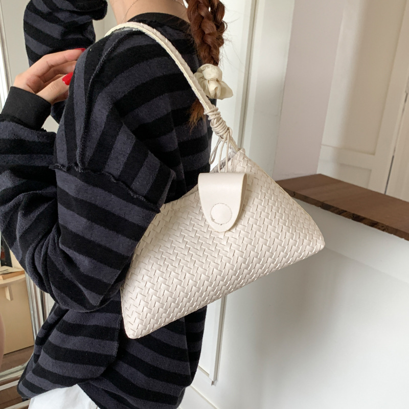 2025 nuevo estilo retrógrado francés bolso tejido a mano bolso de brazo de nicho universal bolso de moda bolso de hombro