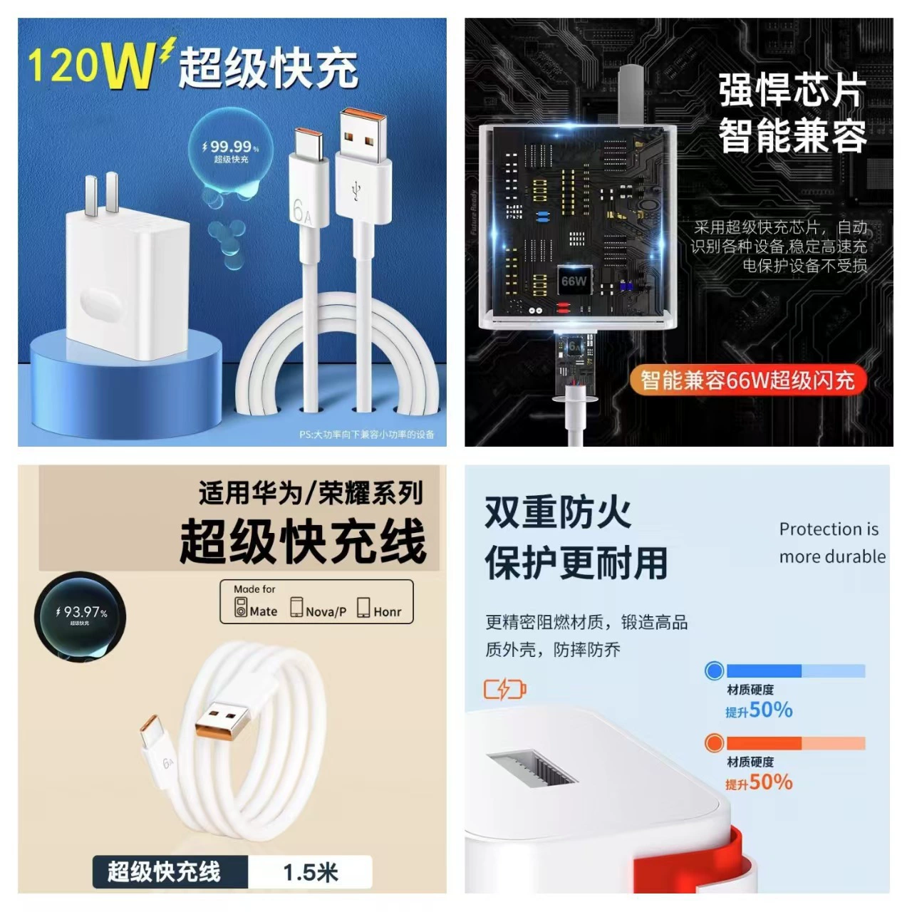 HUAWEI, Xiaomi, OPPO, совместим с мобильным телефоном, длинный зарядник, 240 Вт, Android