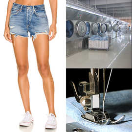 女士牛仔短裤定制加工高端品牌代工厂女装热裤来样加工包工包料