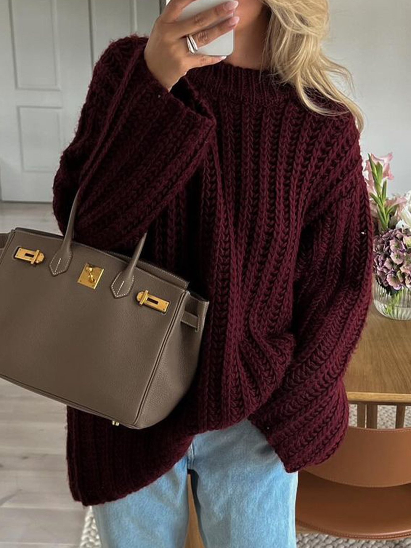 Kaikuo transfronterizo Europa y Estados Unidos vacaciones ocio abrigo de lana abrigo abrigo suéter ropa de mujer otoño y invierno 2025 estación independiente de Amazon image 3
