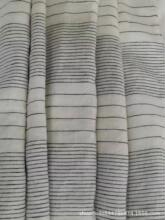 纯亚麻黑白宽细条纹酵素洗布 纯亚麻300CM 宽幅床品布 ，酵素洗布
