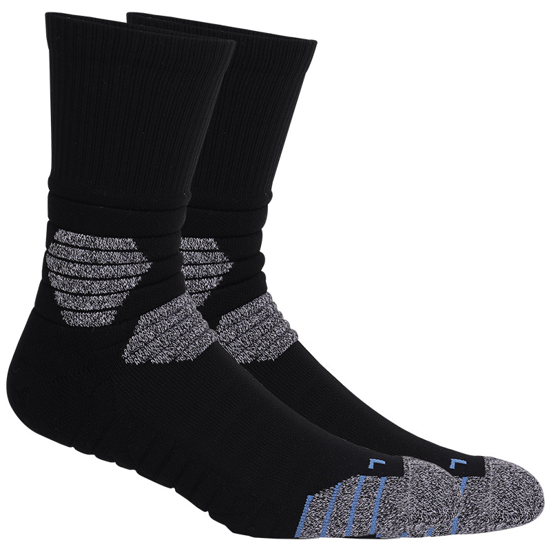 Calcetines de baloncesto Elite para hombre de Mingjun Training, parte inferior de toalla gruesa, calcetines deportivos antideslizantes, prácticos calcetines de baloncesto Elite hasta la pantorrilla.
