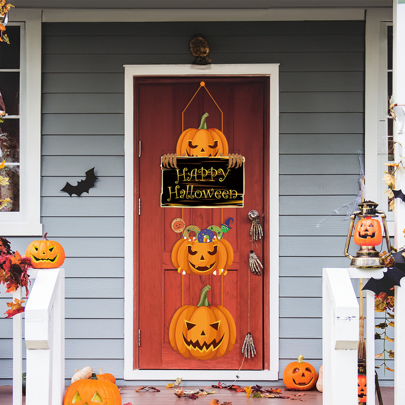 国境を越えた新型ハロウィーンパーティー装飾カボチャ魔法帽門掛鬼節シーン配置ストラップストラップ用品|undefined