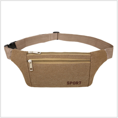 New canvas waist bag for men, outdoor leisure, large capacity, business cash register, change, mobile phone personal bag, manufacturer wholesale