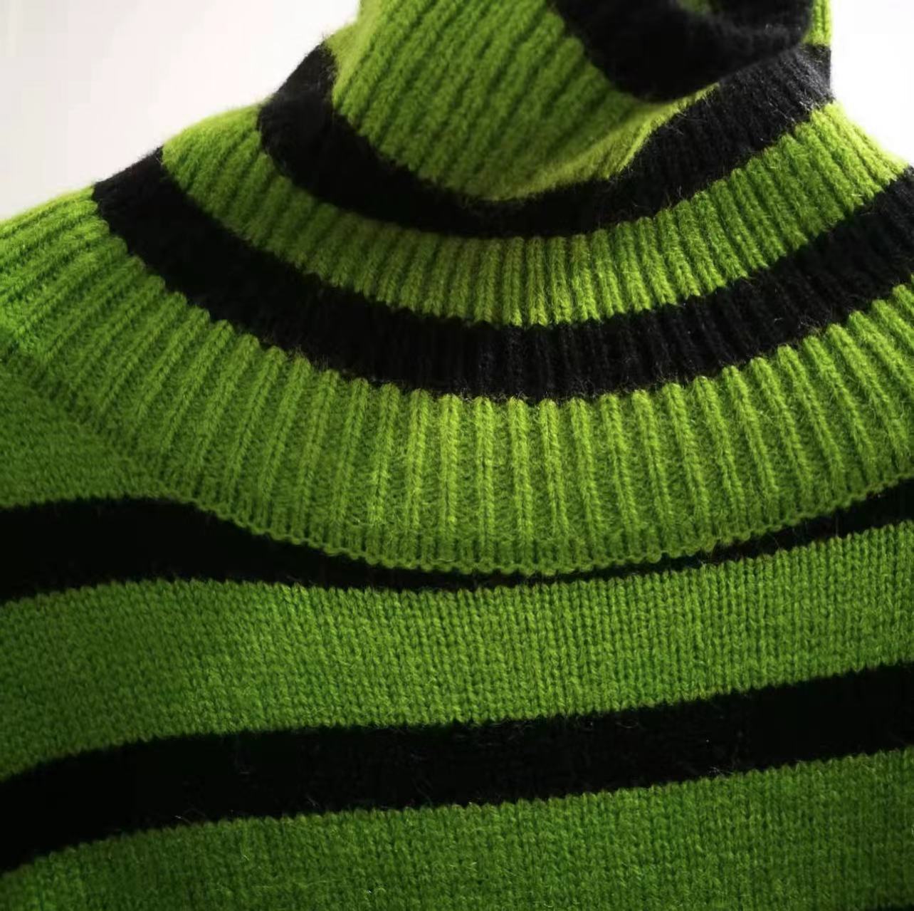 Damenbekleidung Große Größe Lockerer All-Match-Strickpullover mit hohem Kragen_voghion.com