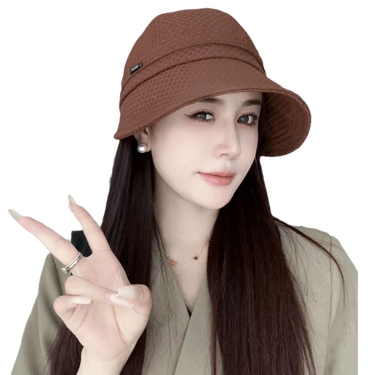 Mostrar cara pequeño sombrero de pescador primavera y otoño nuevo estilo de mujer al aire libre japonés versátil sombrero de lengua casual protección solar de verano transpirable