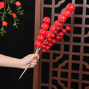 Simulation Sugar-Coated Berry Hawthorn Fruit New Year Festive Fruit Model Ornaments Foam Photography Props Performance Props