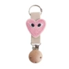 Apricot (wooden hat clip with holes) [pink (eyes with hearts)]