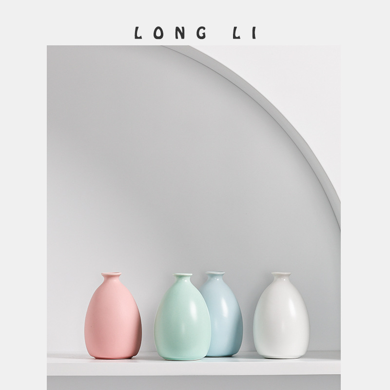 Longli Ceramics Creative Home Decor Ceramic Crafts Ceramic Vase Office Desk Vase Ornament Home Decoration Vase