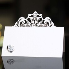 热销会议席位卡 结婚皇冠桌卡 冰白插卡 创意姓名签到卡深圳批发