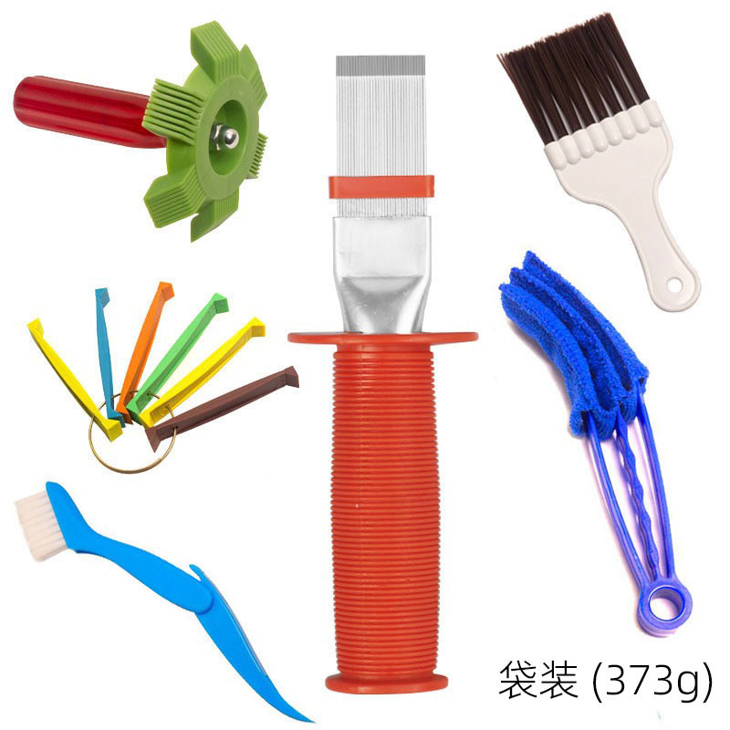 기타  6PC 갈색 머리/파란색 접힌/파란색 천 브러시 + 빨간색 손잡이 금속 빗 + 녹색 날개/색상 빗  연마제