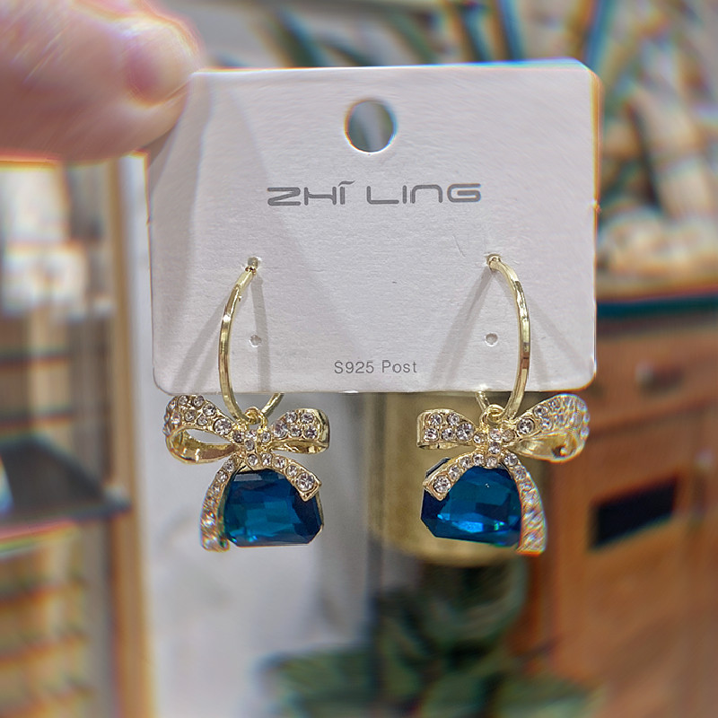 Plating Design 1 Pair Sweet Bow Knot Alloy Plating Zircon Women's Earrings
