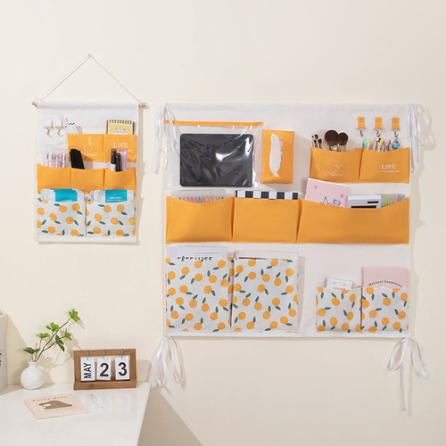 Wall-mounted storage bag, wall hanging door behind the wall shelf organizer hanging bag small cloth bag dorm room