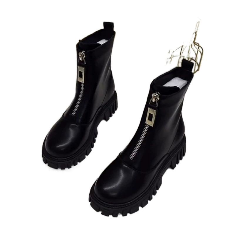 Ботинки‑анкл (Martens) в английском стиле, платформа, опция с меховой подкладкой, мягкая подошва