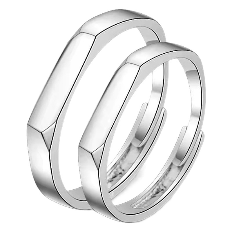 Open Couple Rings for Men and Women, Italian Rhombus Rings, Live Mouth, Fashionable and Simple Wholesale