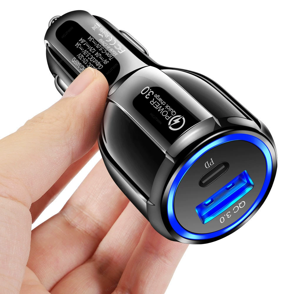 15W QC3.0+3A PD автомобильная зарядка быстрая зарядка автомобильная прикуриватель одна тяга и два флеш зарядки PD автомобильная зарядка