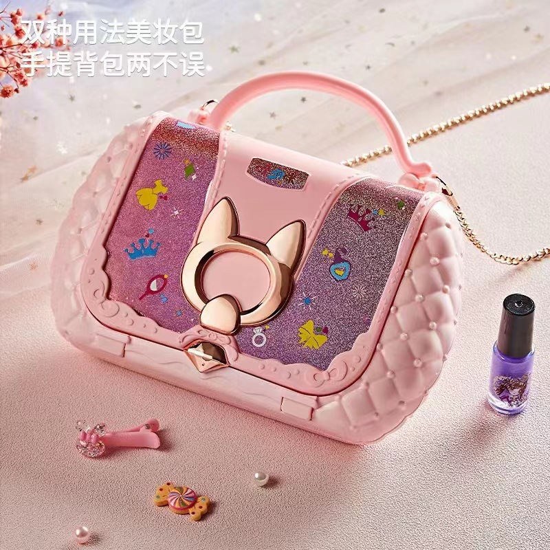 Conjunto de cosméticos transfronterizos para niñas y niños, maleta lavable, esmalte de uñas de simulación, juguetes de maquillaje para jugar a las casitas de princesa