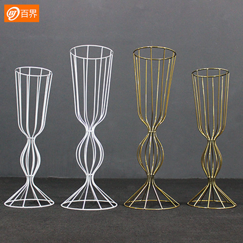 百界铁艺道具农村户外婚礼现场布置桌花路引花架蛮腰桌上布置摆件