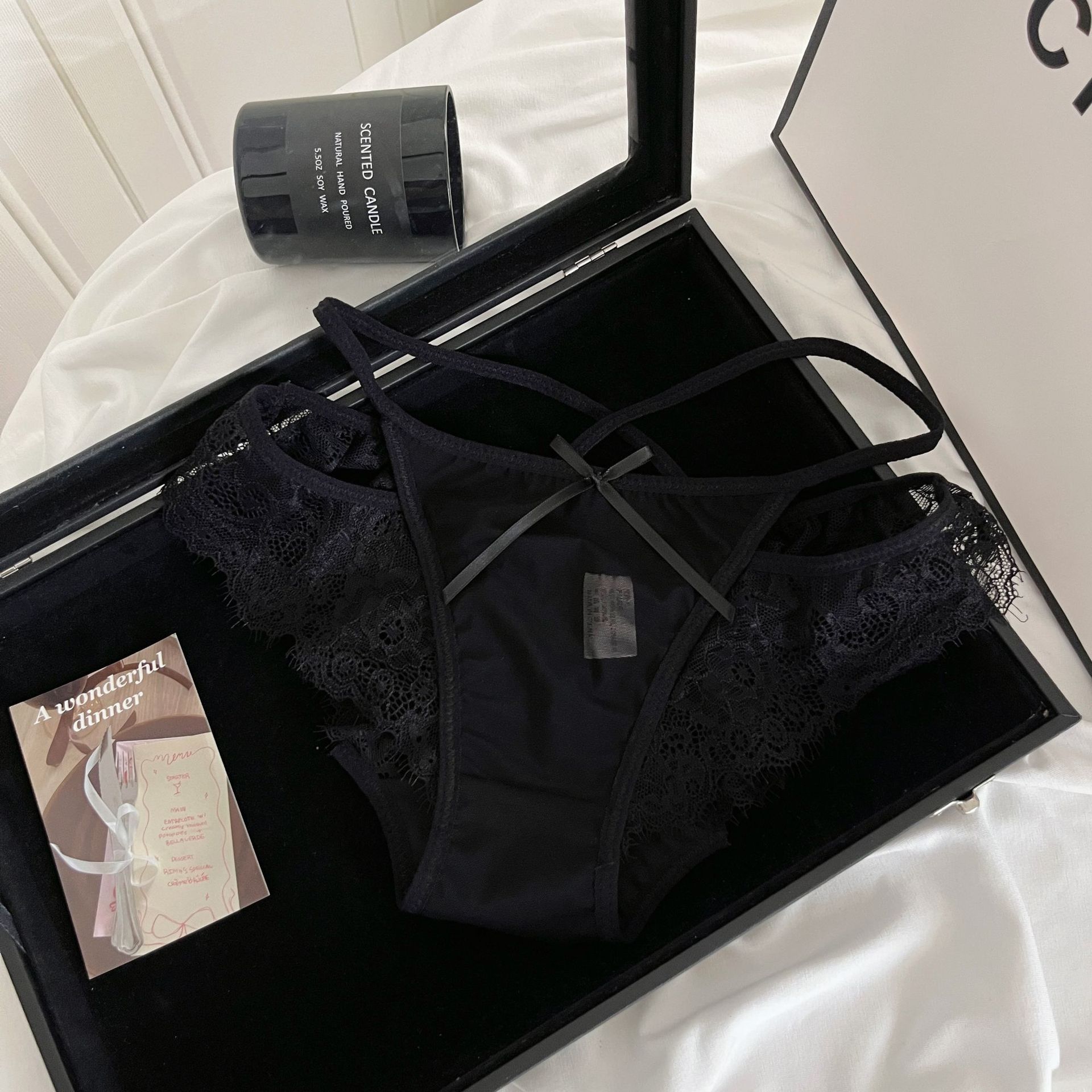 Cheetah Waige Ji * Calzoncillos de encaje con estampado de leopardo estilo de chica sexy puro deseo hueco cómodo entrepierna de algodón puro calzoncillos de cintura baja