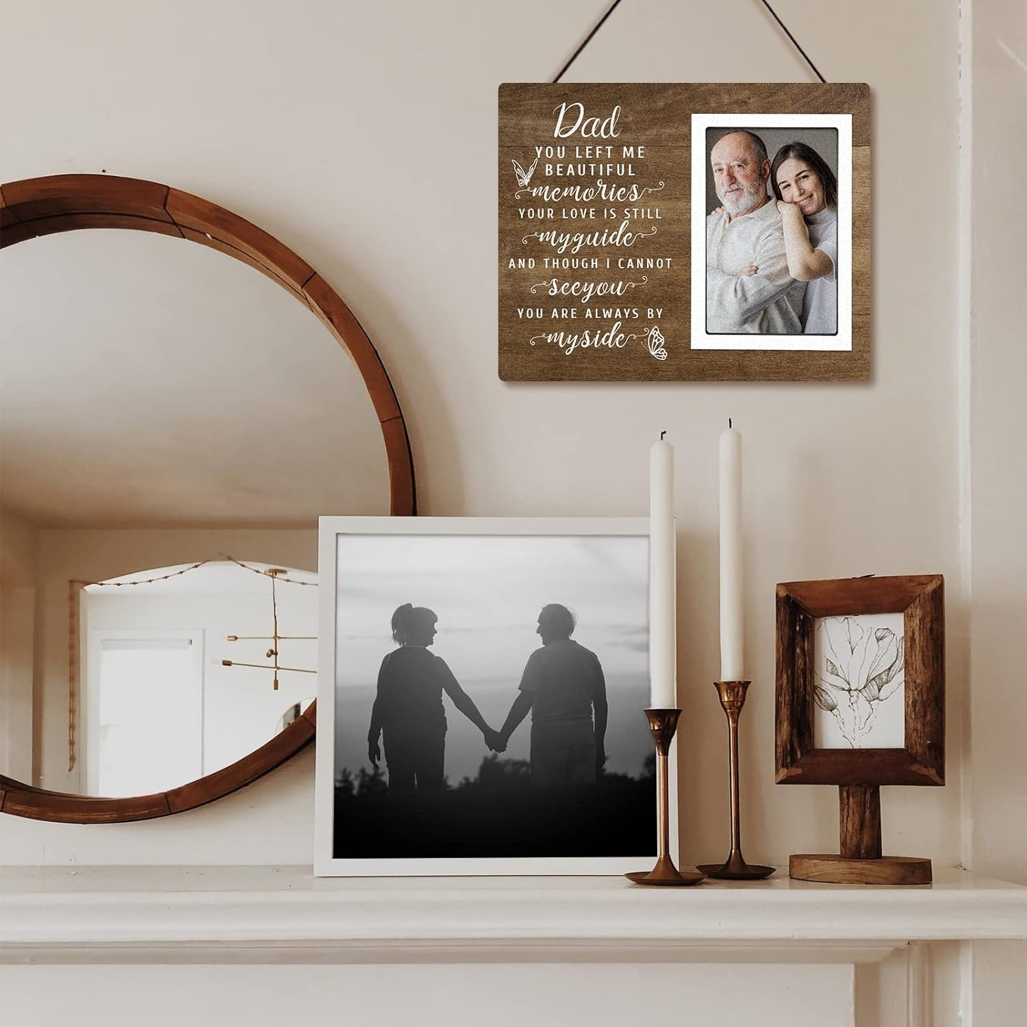 Madera creativa decoración de la pared colgante copywriting marco fotos conmemorativa