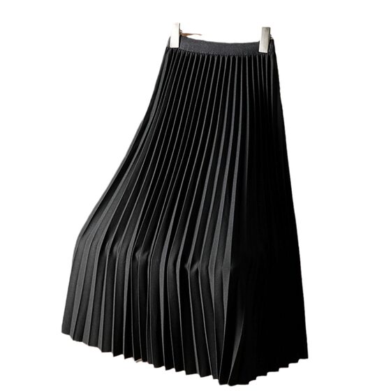 Summer New Pleated Skirt Women's Fashionable Large Size Slimming Design Sense Niche Elegant High Waist Mid-length Skirt