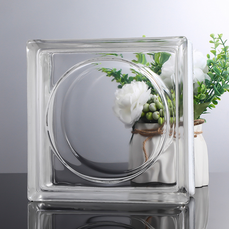 ladrillo de vidrio ultra blanco ladrillo de cristal pared de partición transparente baño opaco ladrillo hueco de patrón solar rojo