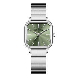 代颜DAIYAN手表女款设计ins风气质简约学生网红绿色方表ins同款