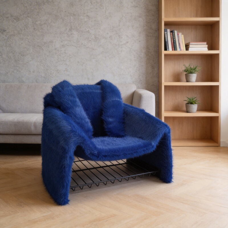 Italian Style Internet Celebrant Style Cotton Rabbit Ears Girl Lazy Sofa Chair with Bookshelf Villa Maomao Single Sofa