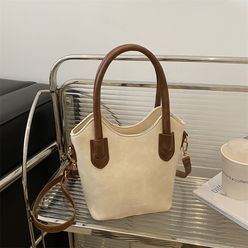 Bolso de moda retro, bolso de mano, bolso de hombro, bolso de cubo, bolso de mujer 2024, bolso de color sólido