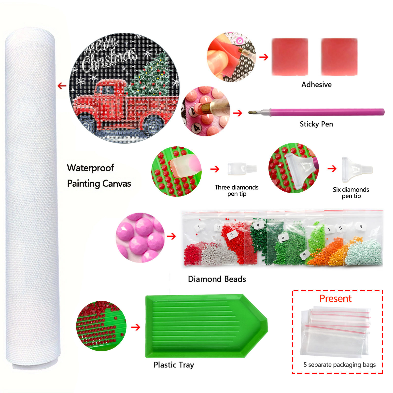 Autos navideños navideños pegatinas hechas a mano pintura de diamantes pintura adhesiva de resina de alta calidad para niños artefacto de descompresión de bricolaje