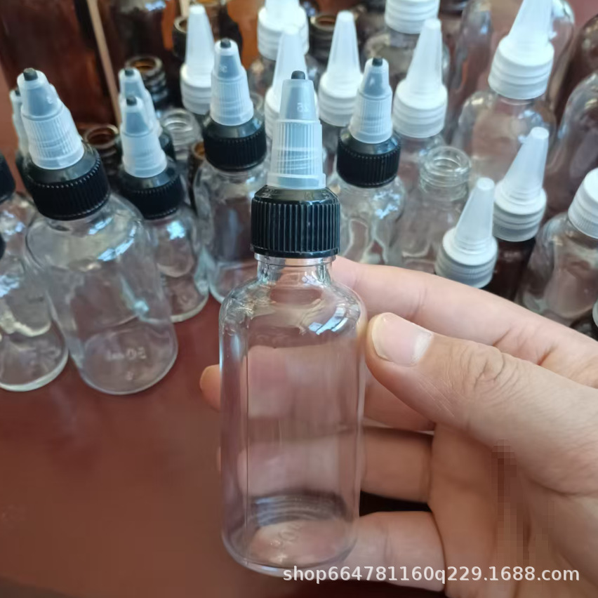 Botella de punta de vidrio Botella de aceite esencial Botella de esencia Botella de agua Botella de solución bruta Botella vacía Botella de goteo de punta rotativa Botella sellada