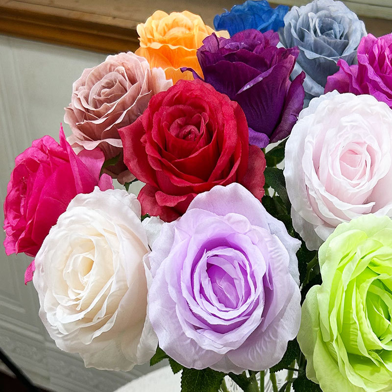 Single Anna Rose Flower, Faux Bouquet, Artificial Silk For Wedding Venue Decoration, Plastic Flower With A High-end Feel_voghion.com