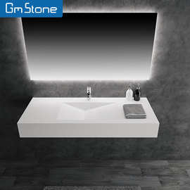 人造石一体成型洗漱台浴室柜真无缝大容量工厂直销欧式洗手池台盆