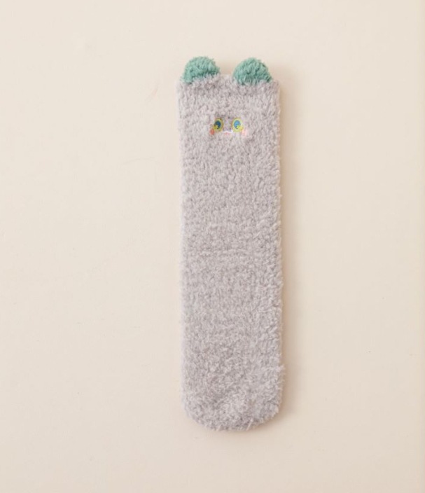Calcetines de Piso Infantiles de Poliéster Térmicos, Antiolor y Bordados para Otoño e Invierno