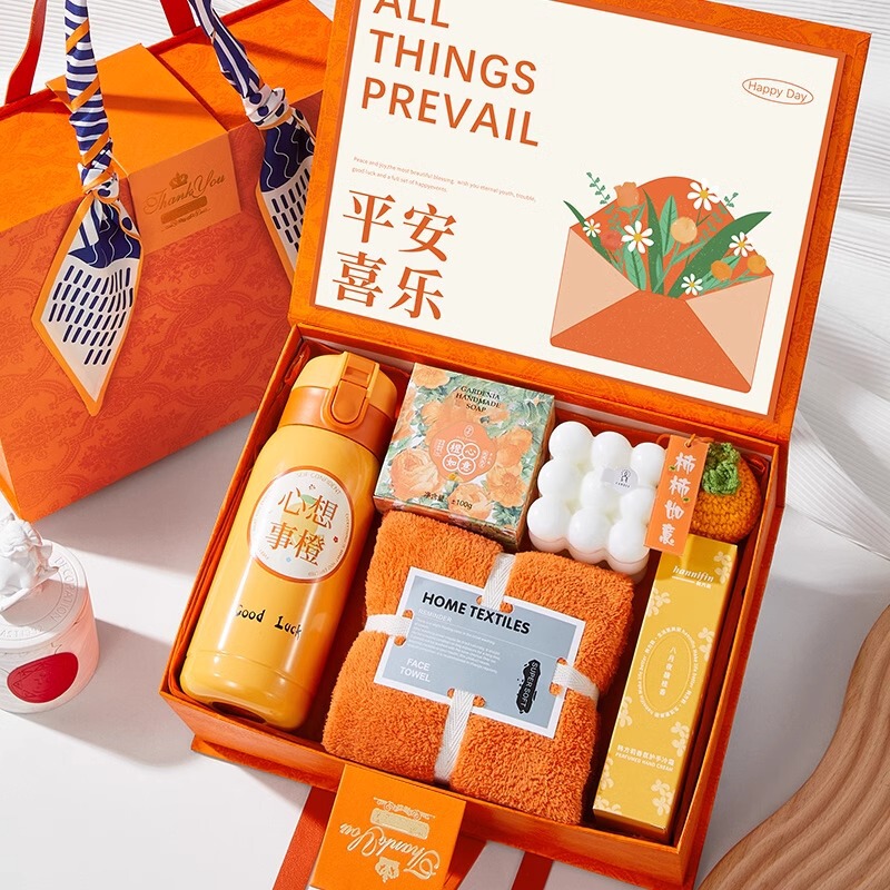 Accompanying Gift Box Practical Small Gifts Niche Advanced Sense Birthday Gifts Opening Ceremony Orange Handbag