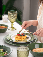 A5L Zhu Yi Wen Set of Tableware French Retro Engraved Plates and Bowls Home Ceramics Rice Bowl Moving Plate and Diningware