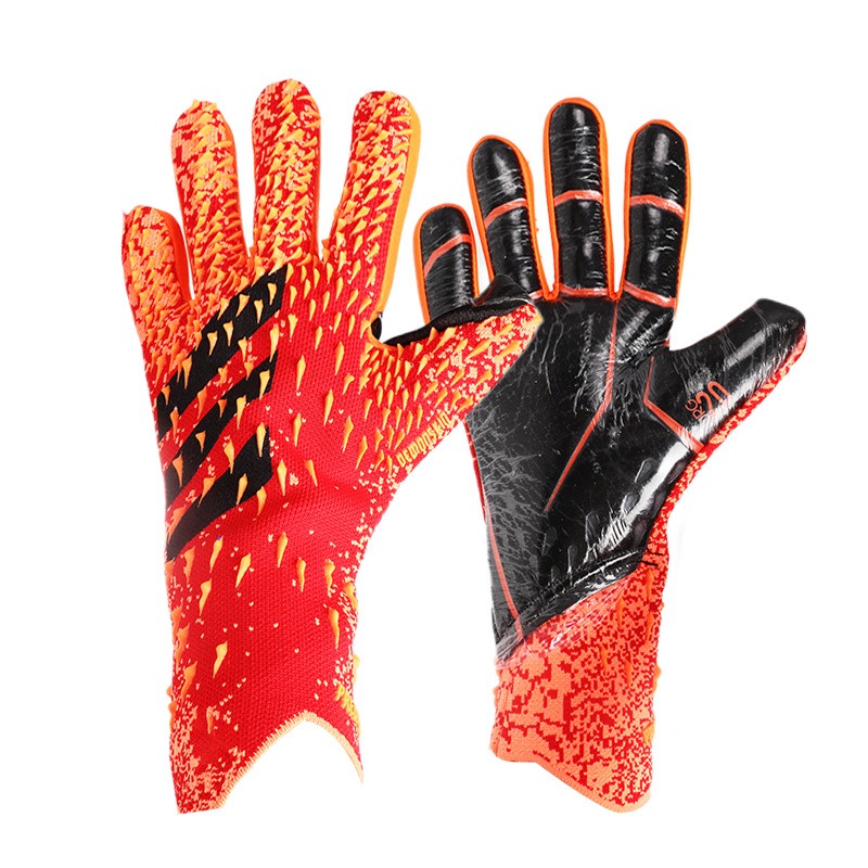 Guantes de portero de fútbol engrosados látex para adultos jóvenes sin dedos entrenamiento transpirable y cómodo portero de fútbol