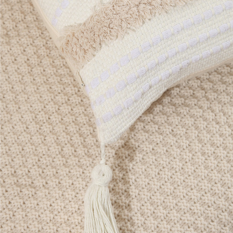 卸売ボヘミアンモロッコ織り腰枕クッションソファ枕寝室用芯入り枕カバー付きタフテッド枕