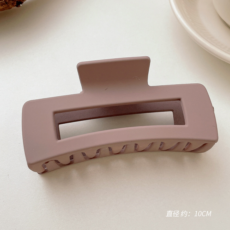 Milk Brown horquilla grande hacia atrás cabeza clip de pelo tocado de las mujeres principios de primavera de alto grado updo tiburón horquilla