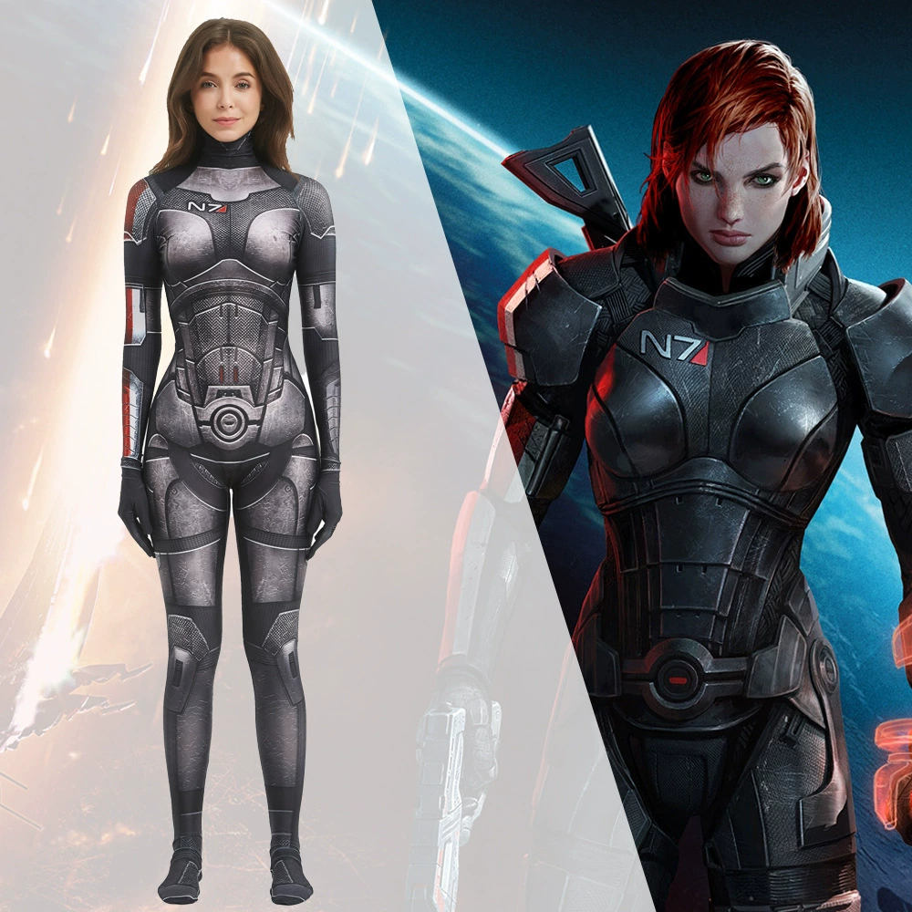 Mass Effect Шепард Фемал Шепард COS игры костюм колготки из спандекса
