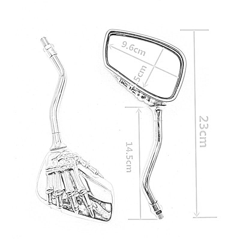 Suitable for motorcycle modified skull hand mirror ghost hand mirror ghost claw mirror plane mirror electric car to car mirror