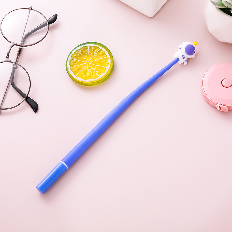 Cosmonauta pluma de góndola de dibujos animados mecedora pluma de agua negra papelería estudiante premio regalo oficina firma pluma al por mayor