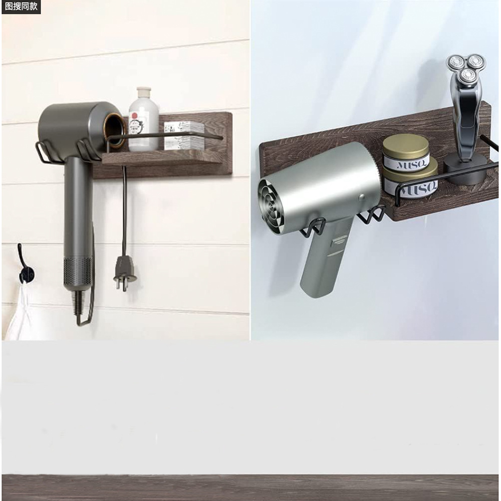 TUME transfronterizo secador de pelo rack de almacenamiento baño montado en la pared secador de pelo soporte baño secador de pelo rack de almacenamiento en stock image 4