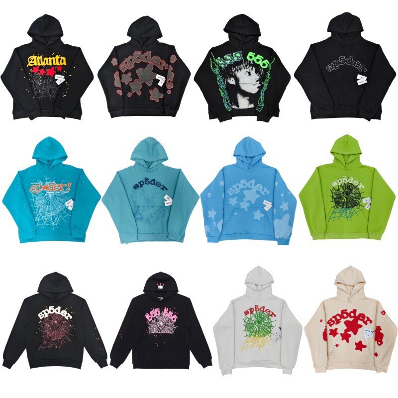 European and American Heavyweight 1:1 Hoodie 555555 Spider Web Sports Hoodie Fleece-Lined Sp5Der Sweatshirt for Men European and American Heavyweight 1:1 Hoodie 555555 Spider Web Sports Hoodie Fleece-Lined Sp5Der Sweatshirt for Men