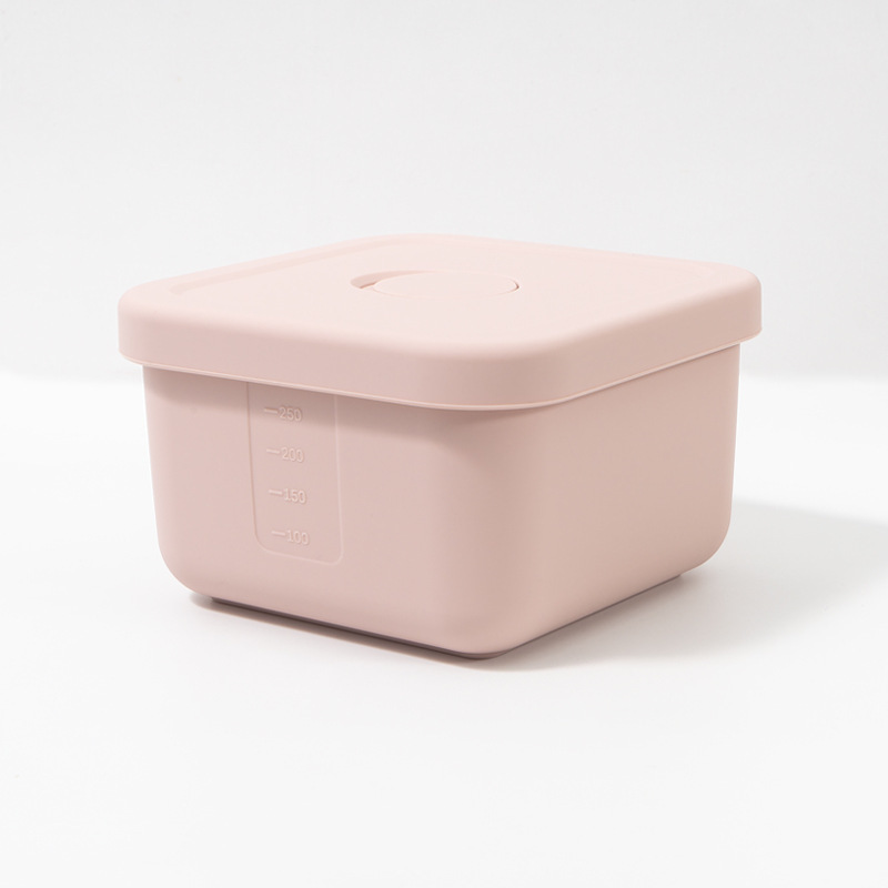 スクエアシリコンランチボックス 300ML 電子レンジ加熱オフィスワーカーミニランチボックスキッチンスクエアクリッパー|undefined