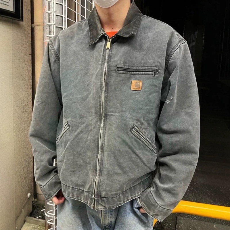 Cross-border Carhartt J97 Detroit washed distressed workwear zip-up jacket for men and women, American fashion Cross-border Carhartt J97 Detroit washed distressed workwear zip-up jacket for men and women, American fashion