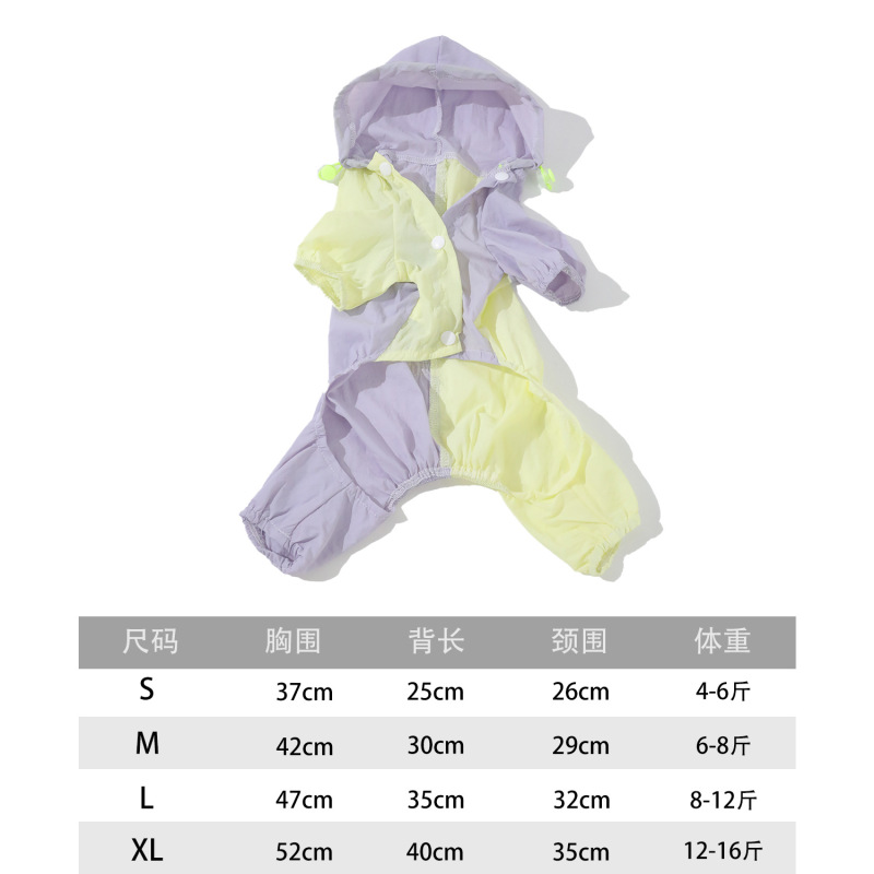 狗狗雨衣一体式四脚全包防水冲锋衣中小型犬泰迪防脏衣服宠物雨披|undefined
