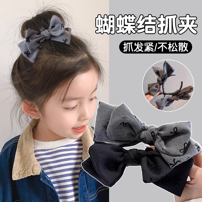 Abrazadera de arco gris de alto nivel abrazadera de doble cara para niñas adultas para la parte posterior de la cabeza cabello de caballo