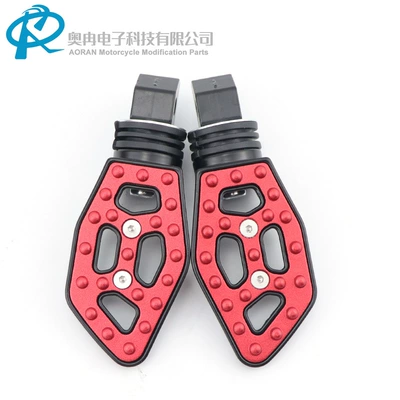 Motorcycle pedals alloy footrests, rear anti-slip - red