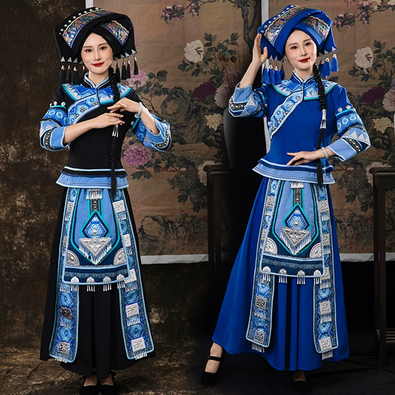 3 марта одежда Гуанси-Чжуан для взрослых женщин, традиционная ткань с тусклым рисунком, жаккардовая ткань